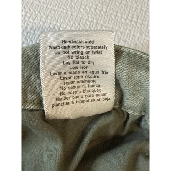 Judy Blue Garment Dyed Wide Leg Cropped Jeans Olive Green Size 0/24 - Picture 8 of 11